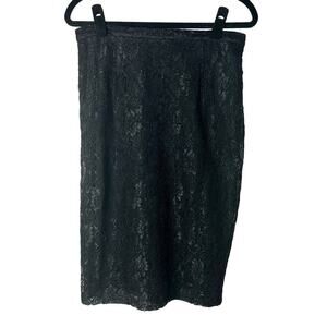 Xscape Skirt Lace Pencil Knee Length High Waist Party Cocktail New NWT Black 10